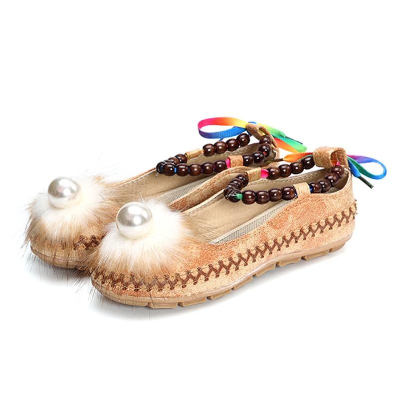 Kvinner Perler Fargerike Flats Loafers