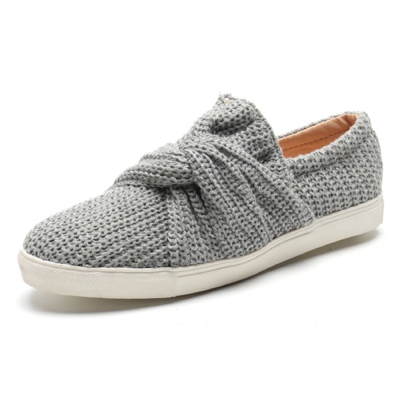 Kvinner Pustende Knitting Knot Flat Loafers