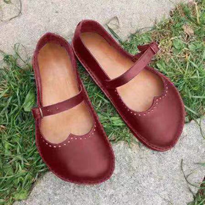 Kvinner Retro Stor Størrelse Spenne Fritids Vår Flats Loafers