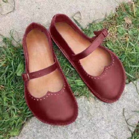 Kvinner Retro Stor Størrelse Spenne Fritids Vår Flats Loafers