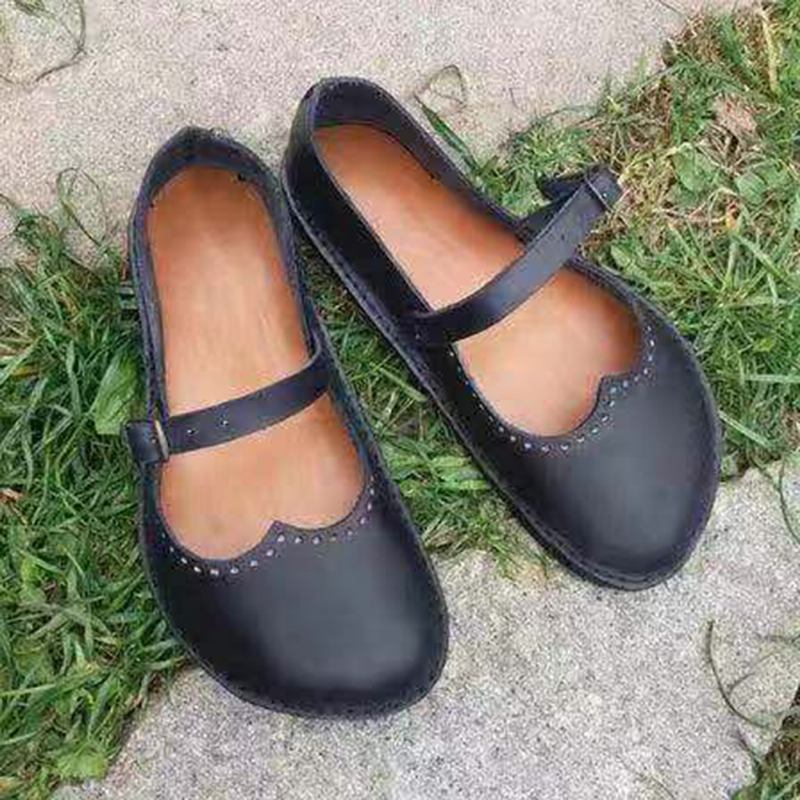 Kvinner Retro Stor Størrelse Spenne Fritids Vår Flats Loafers