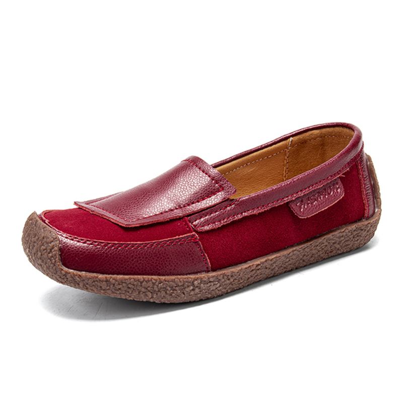 Kvinner Skinnskjøting Myk Slip On Flat Loafers