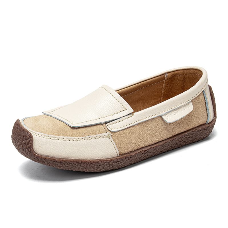 Kvinner Skinnskjøting Myk Slip On Flat Loafers