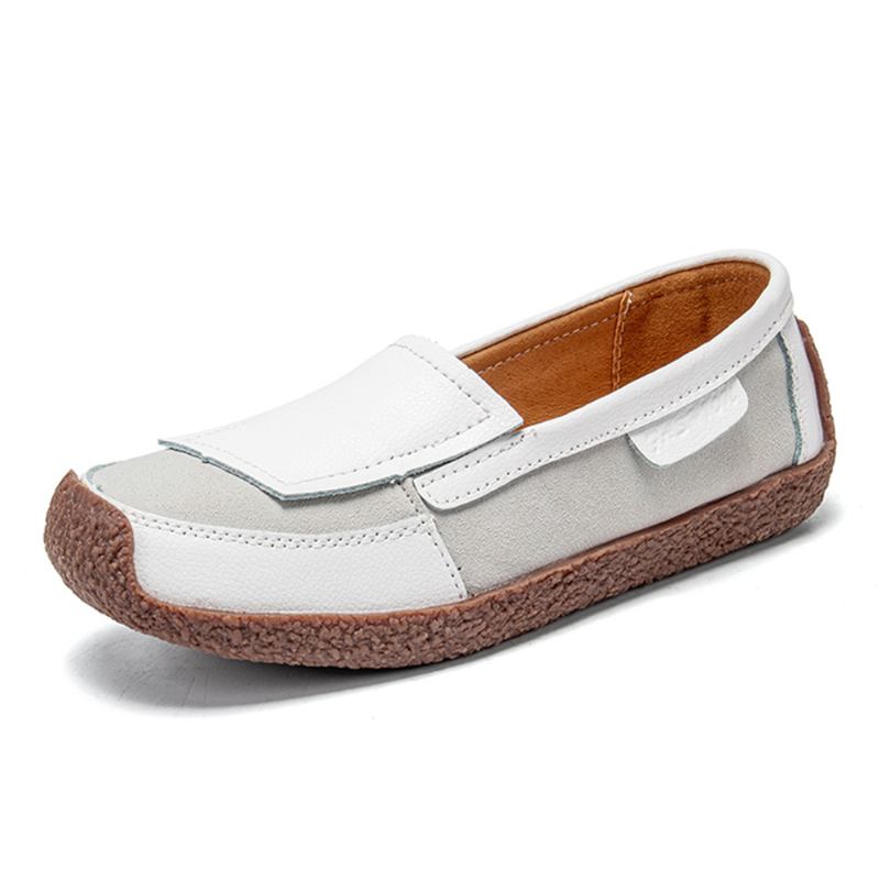 Kvinner Skinnskjøting Myk Slip On Flat Loafers