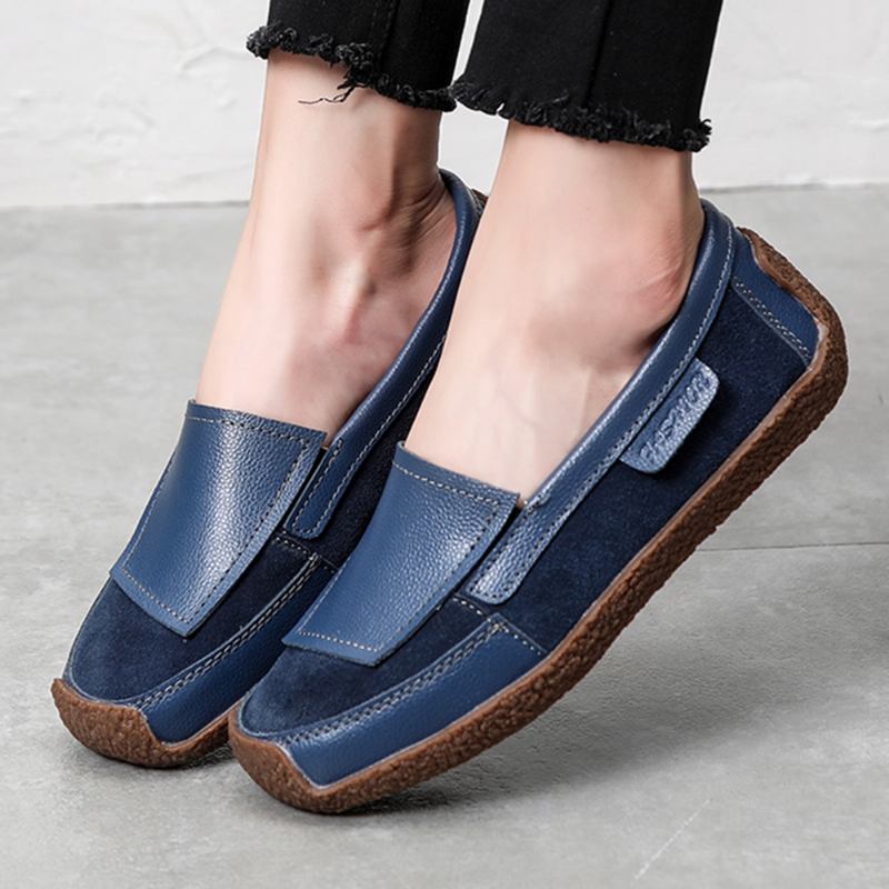 Kvinner Skinnskjøting Myk Slip On Flat Loafers