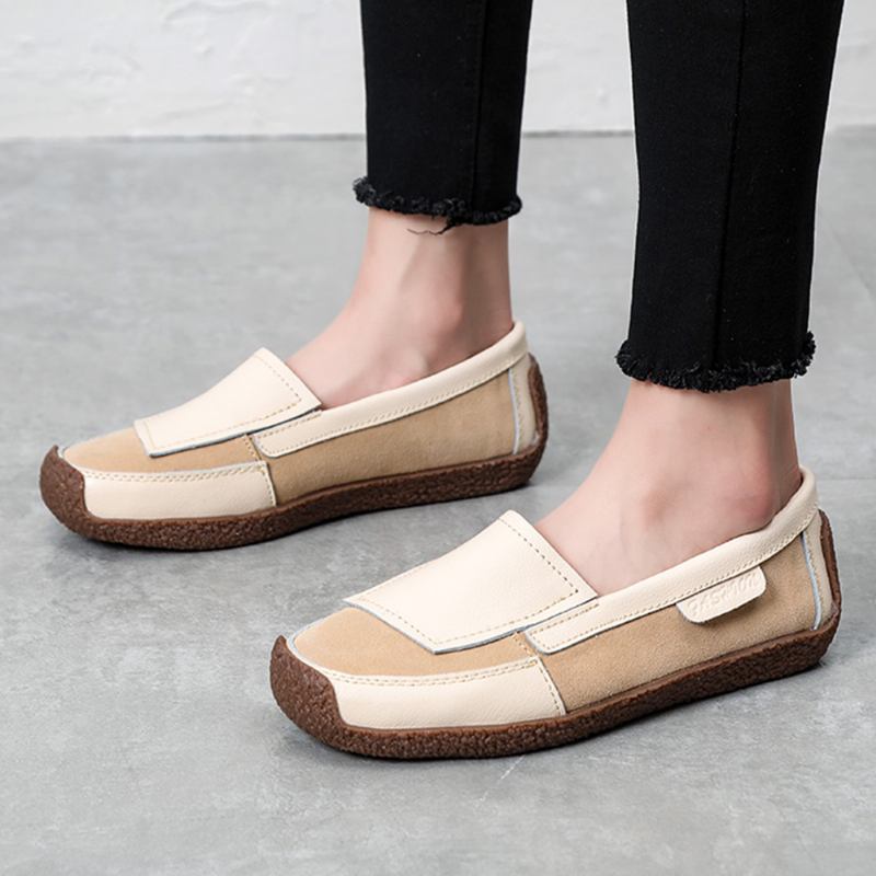 Kvinner Skinnskjøting Myk Slip On Flat Loafers