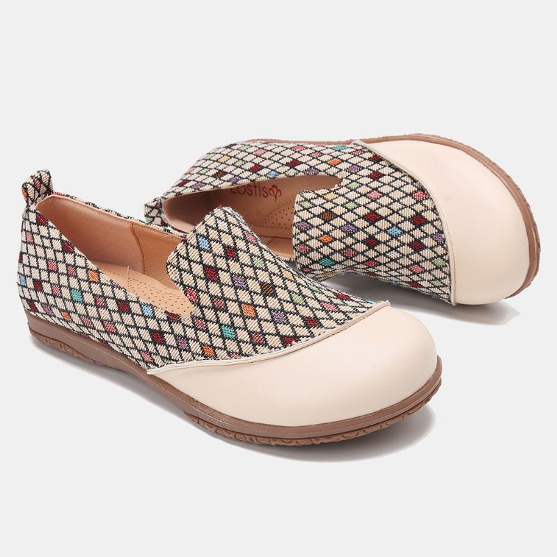 Kvinner Skjøtemønster Lukkede Tå Loafers Slip On Fritids Flats