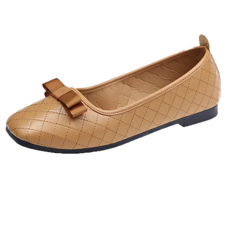 Kvinner Sløyfe Dekor Square Toe Myk Såle Uformell Slip On Loafers