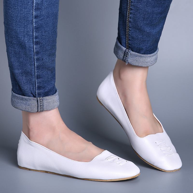 Kvinner Square Toe Lett Slip On Loafers