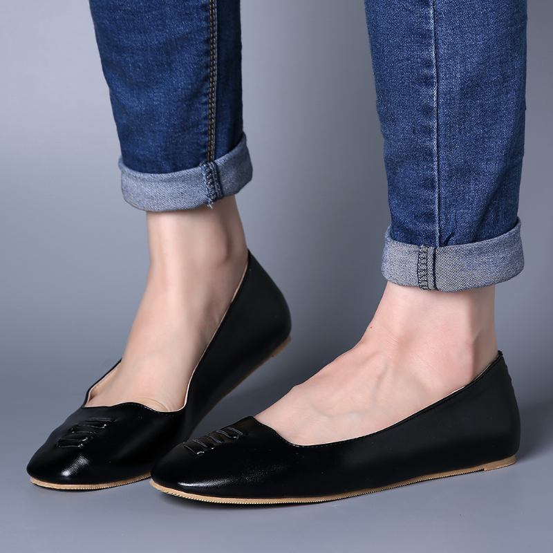 Kvinner Square Toe Lett Slip On Loafers