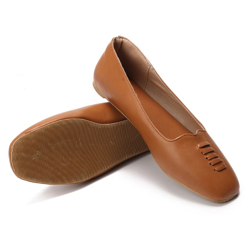 Kvinner Square Toe Lett Slip On Loafers