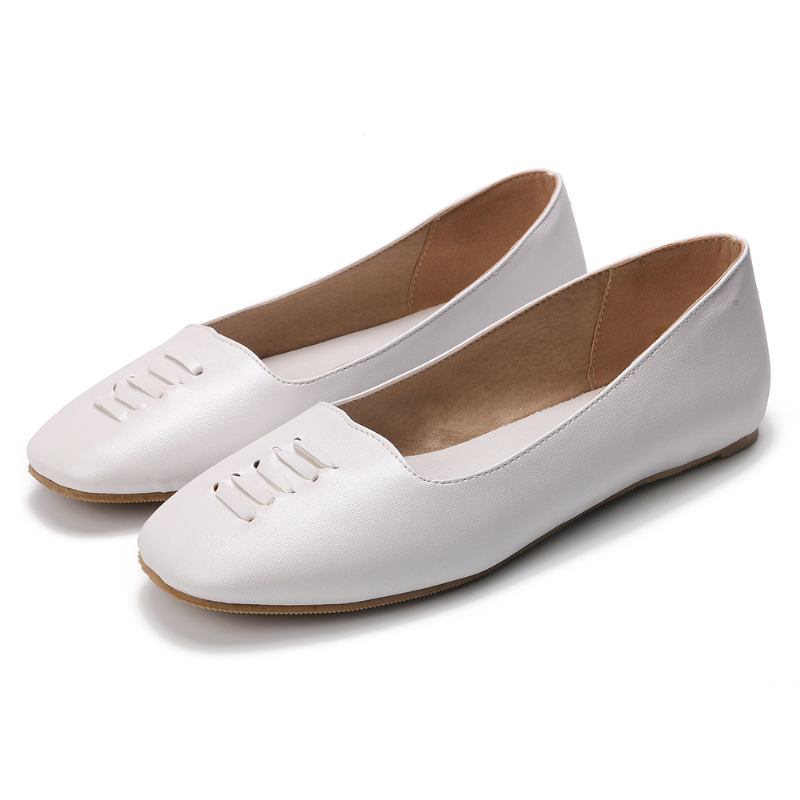 Kvinner Square Toe Lett Slip On Loafers