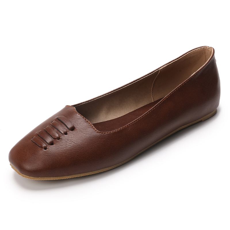 Kvinner Square Toe Lett Slip On Loafers