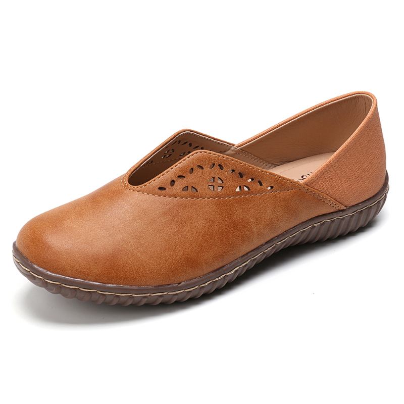 Kvinner Stitcing Slip Resistant Fritids Slip On Flats