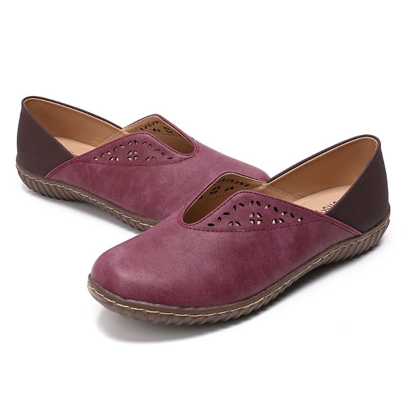 Kvinner Stitcing Slip Resistant Fritids Slip On Flats