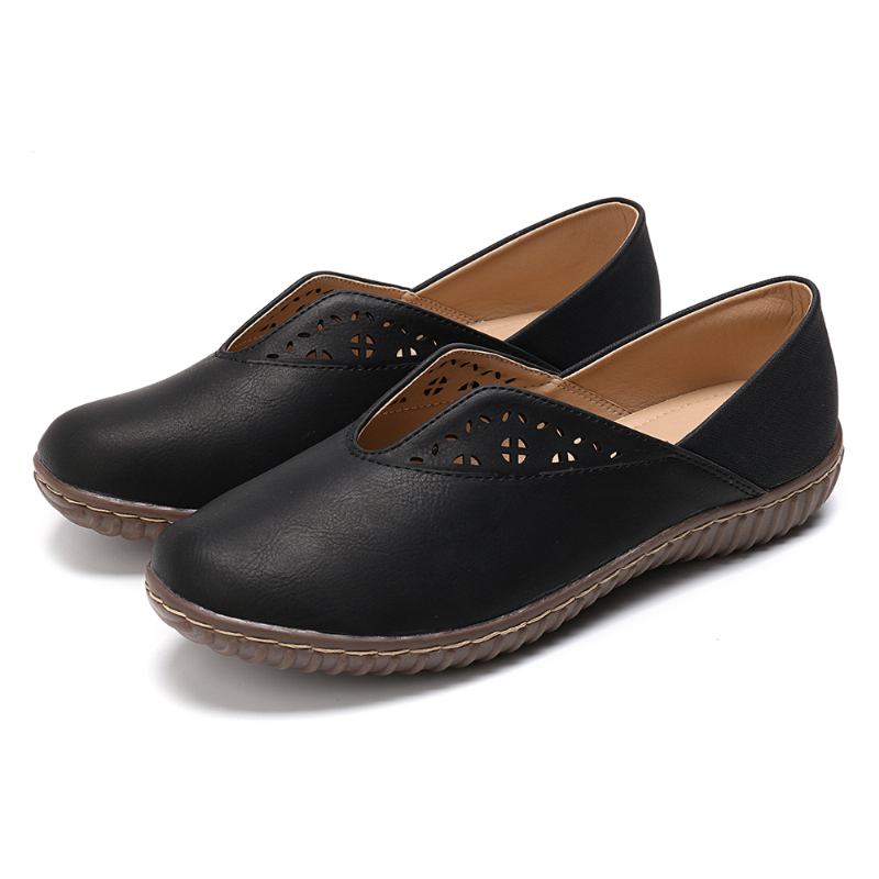 Kvinner Stitcing Slip Resistant Fritids Slip On Flats