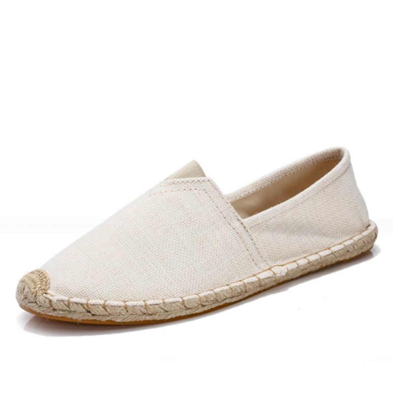 Kvinner Stor Størrelse Ensfarget Slip-on Espadrilles Fisherman Flat Shoes