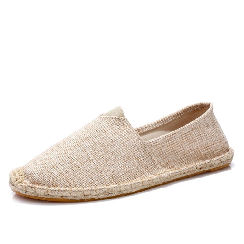 Kvinner Stor Størrelse Ensfarget Slip-on Espadrilles Fisherman Flat Shoes