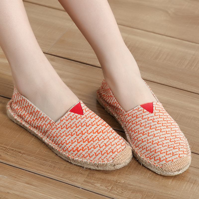 Kvinner Stor Størrelse Ensfarget Slip-on Espadrilles Fisherman Flat Shoes