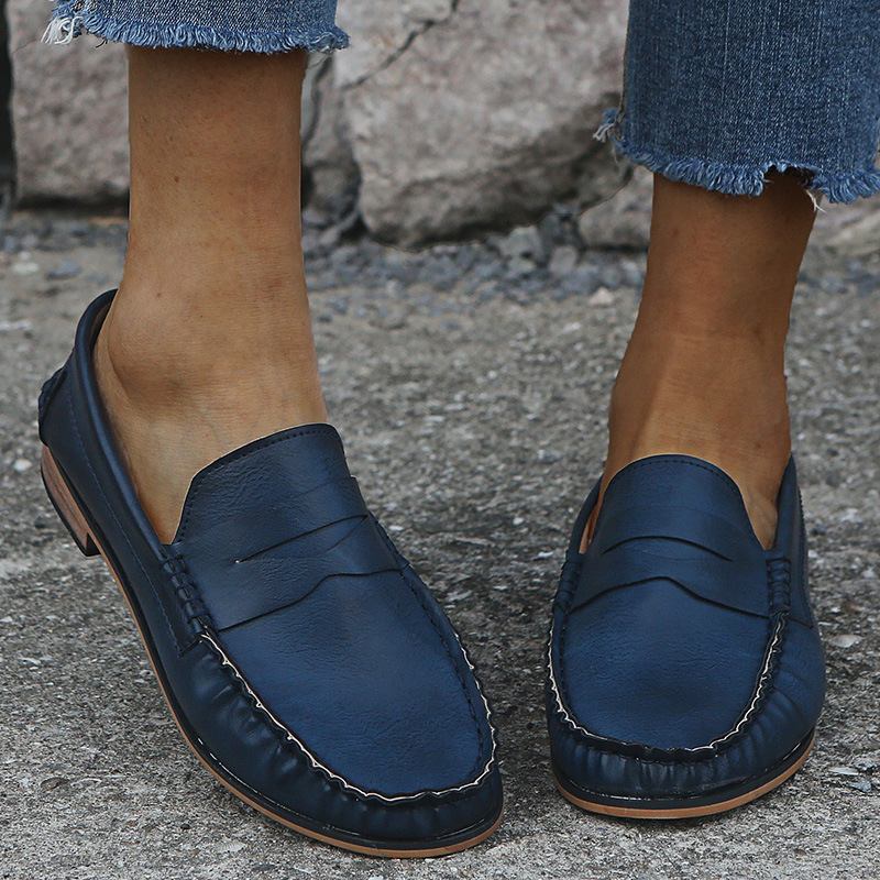 Kvinner Stor Størrelse Soild Slip On Fritids Flats Loafers