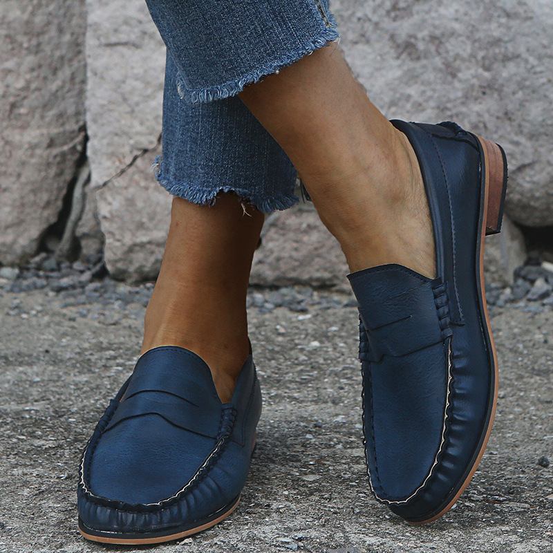 Kvinner Stor Størrelse Soild Slip On Fritids Flats Loafers