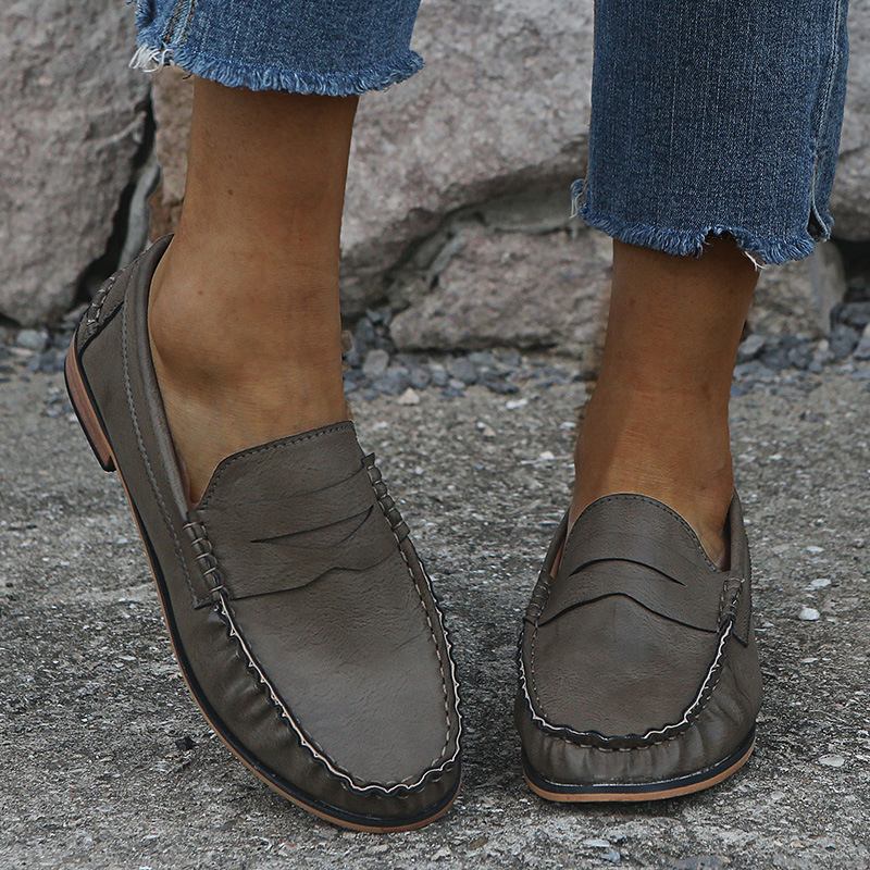 Kvinner Stor Størrelse Soild Slip On Fritids Flats Loafers