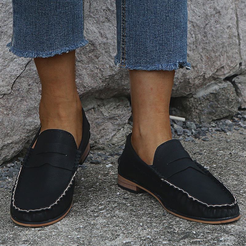 Kvinner Stor Størrelse Soild Slip On Fritids Flats Loafers