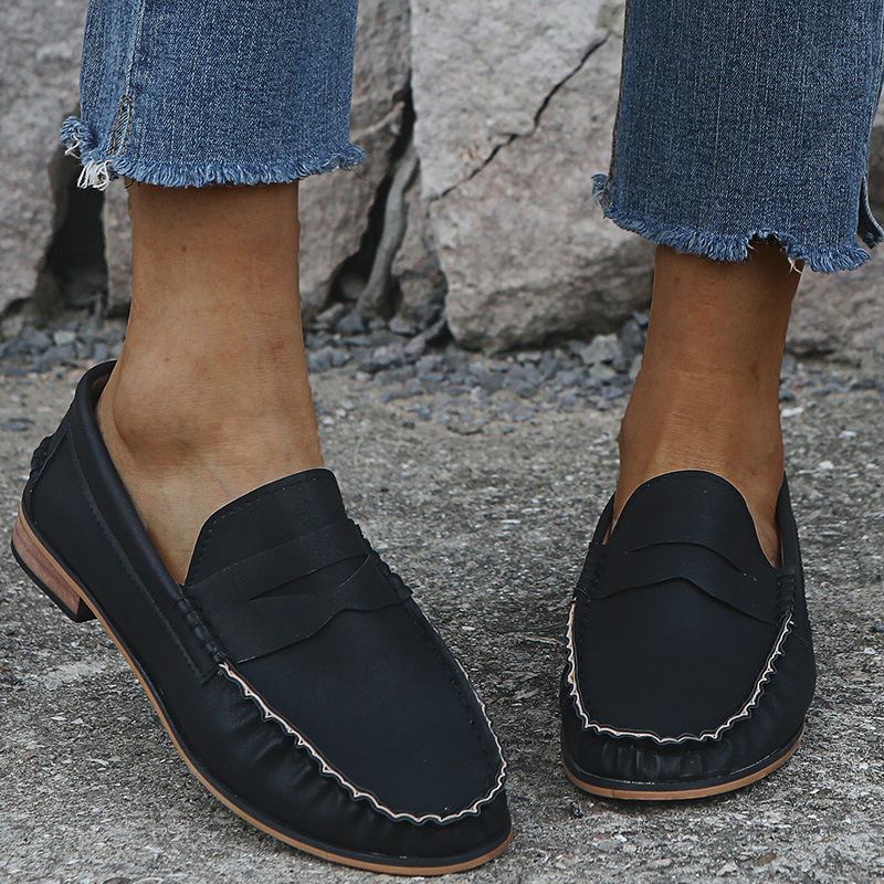 Kvinner Stor Størrelse Soild Slip On Fritids Flats Loafers