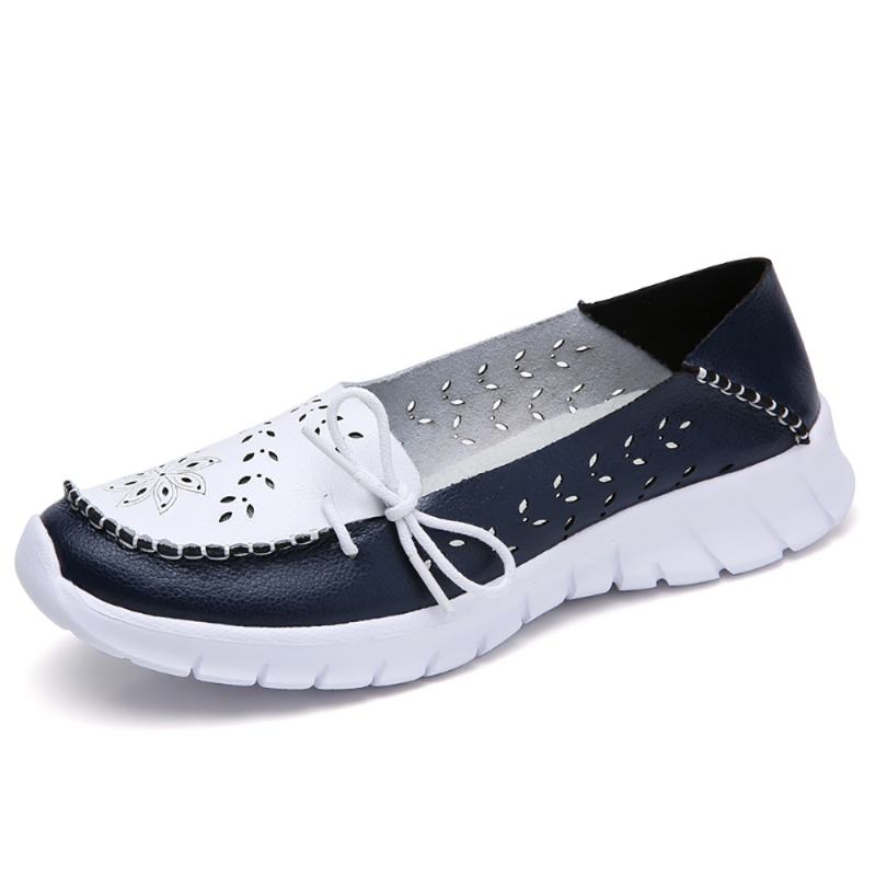 Kvinner Stricing Blomstrete Hollow Sports Non Slip Fritids Loafers