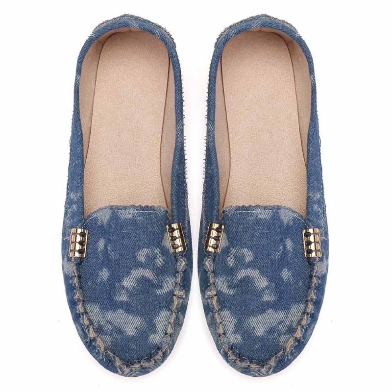 Kvinner Stricing Sklisikker Myk Såle Fritids Slip On Loafers