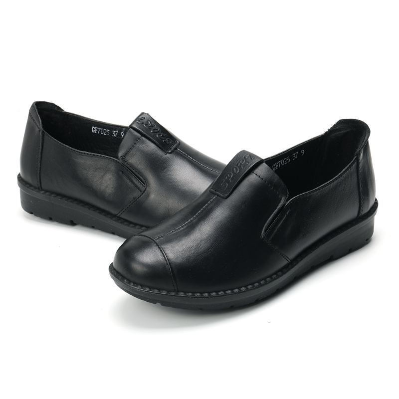 Kvinner Uformell Myk Såle Slip On Leather Loafers