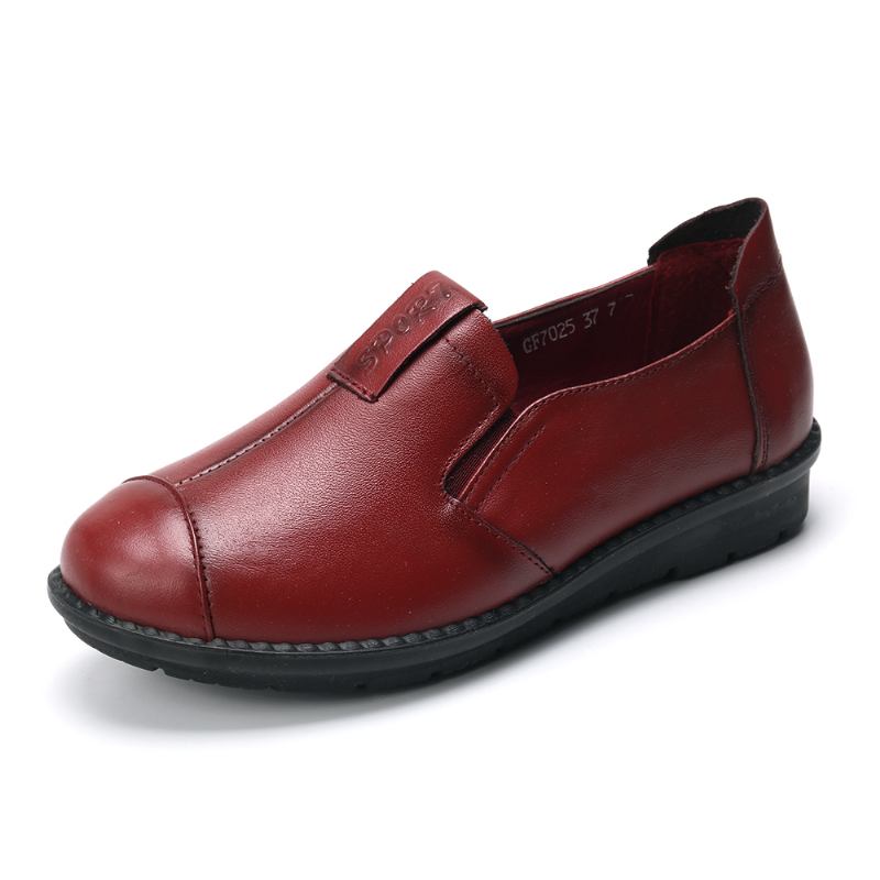 Kvinner Uformell Myk Såle Slip On Leather Loafers