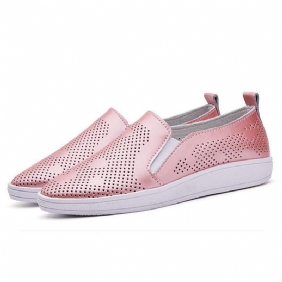 Kvinner Uformelle Pustende Loafers Hollow Out Slip-on Myk Såle Flate Sko