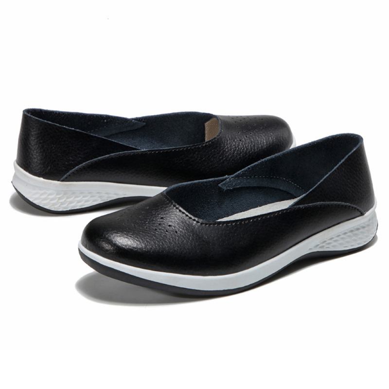 Kvinner Uformelt Myk Søm Slip On Flats Loafers