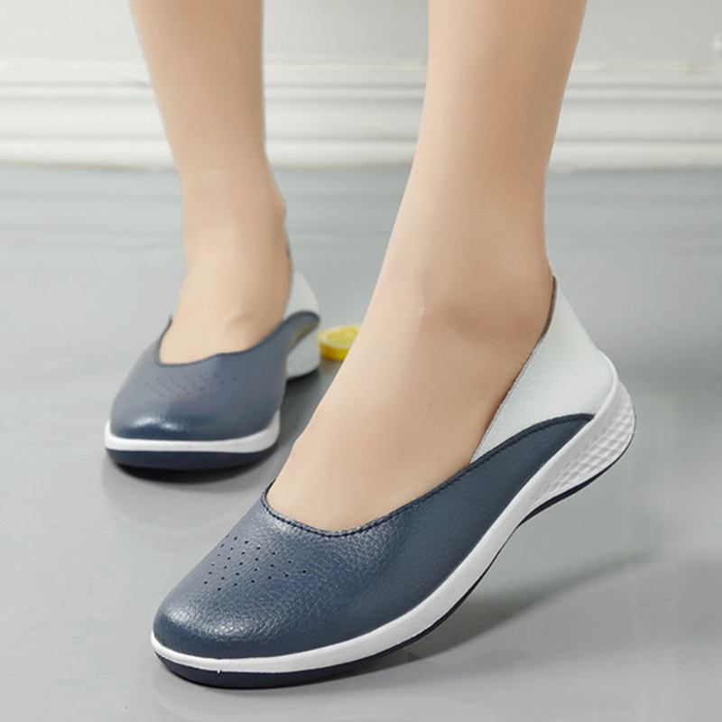 Kvinner Uformelt Myk Søm Slip On Flats Loafers