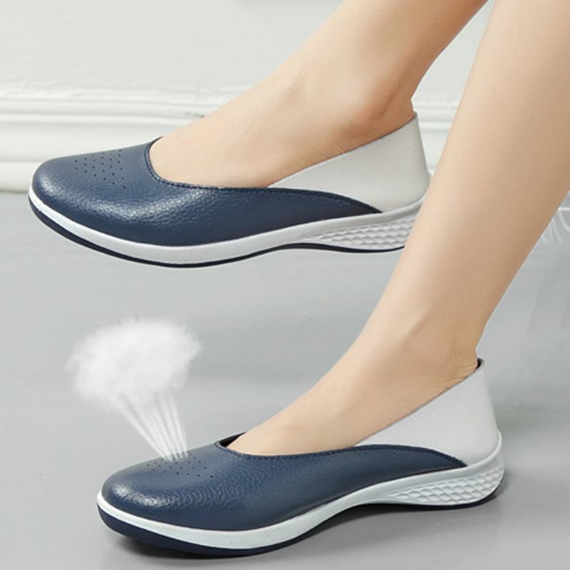 Kvinner Uformelt Myk Søm Slip On Flats Loafers