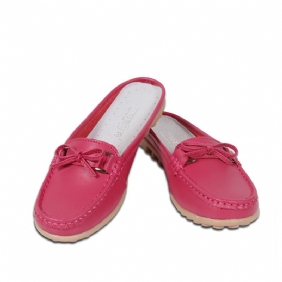 Kvinner Uformelt Mykt Skinn Slip-ons Bowknot Chic Flat Loafers