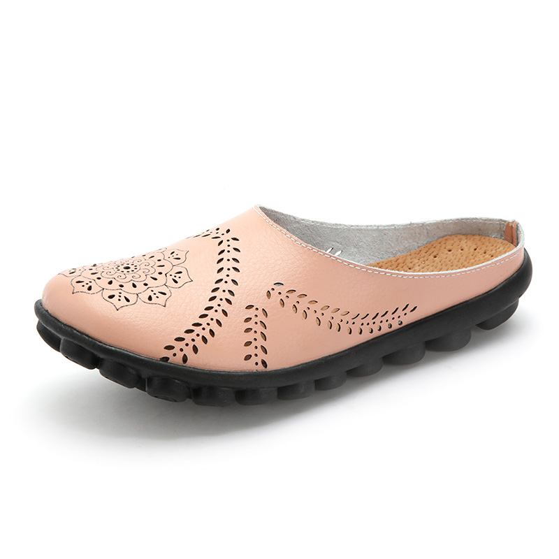 Large Størrelse Hollow Out Pure Color Myk Fritids Flats Damesko