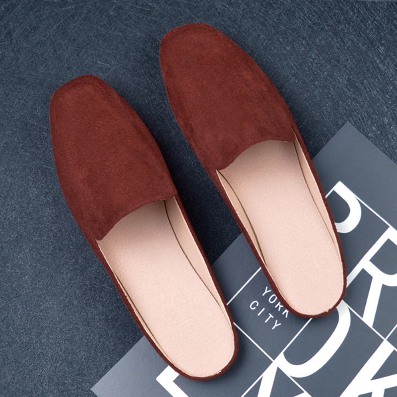 Large Størrelse Pure Color Lette Fritids Flats Loafers