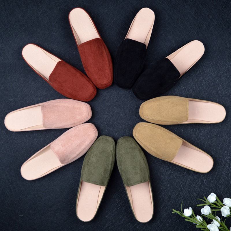 Large Størrelse Pure Color Lette Fritids Flats Loafers