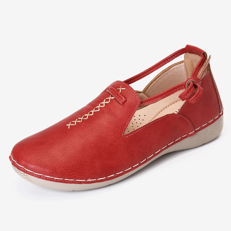 Pure Color Fritids Walking Leather Loafers