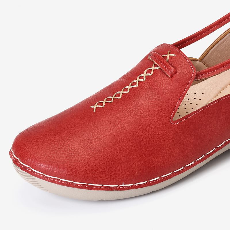 Pure Color Fritids Walking Leather Loafers