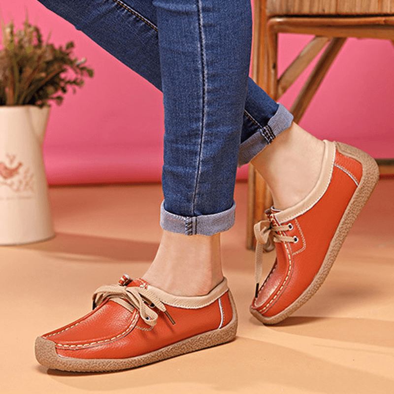 Pustende Walking Leather Flat Shoe