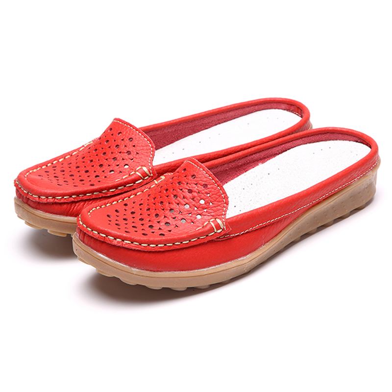 Soft Hollow Out Runde Toe Penny Loafers