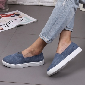 Solid Color Slip On Loafers