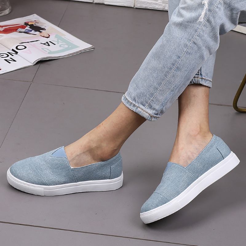 Solid Color Slip On Loafers