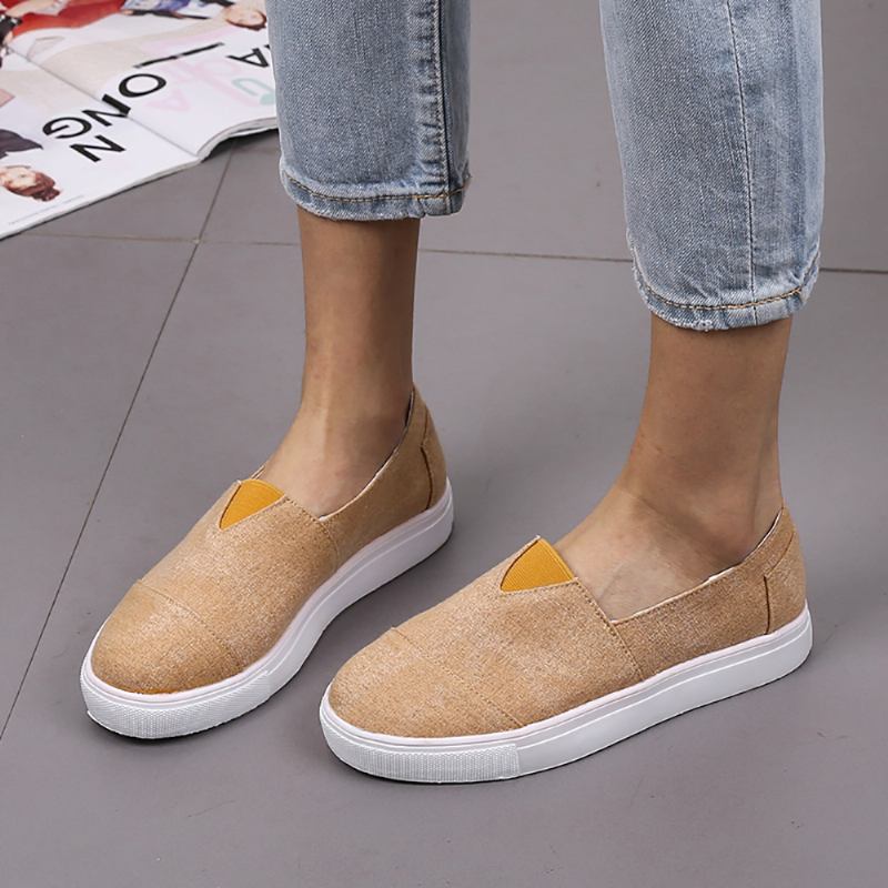 Solid Color Slip On Loafers