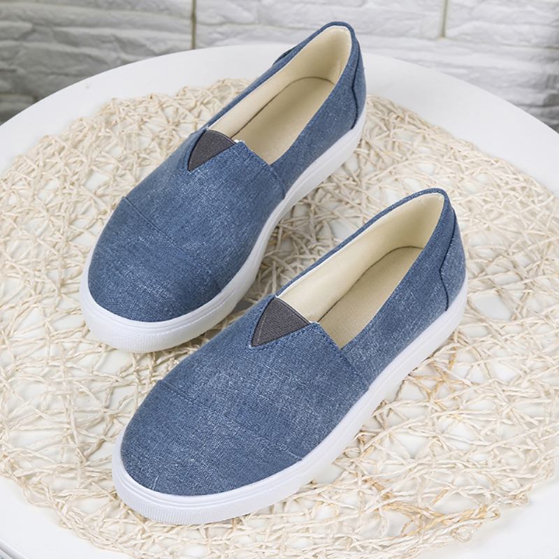 Solid Color Slip On Loafers