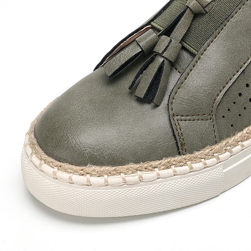 Stor Størrelse Kvinner Håndvev Komfortable Hollow Out Fringe Loafers