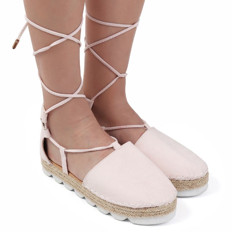 Strappy Espadrilles For Kvinner Pluss Størrelse Fritids Solide Sommerplattformsandaler